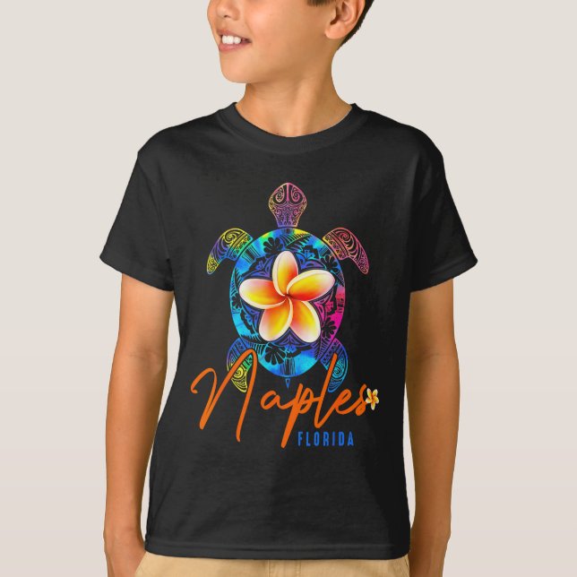 Camiseta Férias de Troca de Tartaruga Marinha de Naples Fló (Frente)