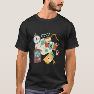 Camiseta Férias de Turista Fantasia de Câmera de Viagem Va