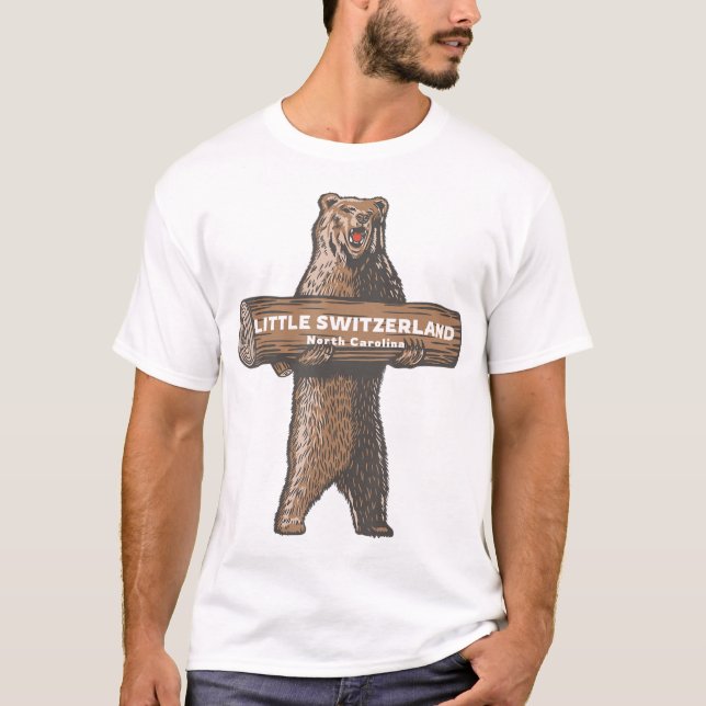 Camiseta Férias de Urso Nc da Carolina do Norte, Suiça (Frente)
