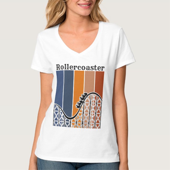 Camiseta Férias de Verão ao longo do Rollercoaster Retro (Frente)
