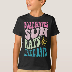 Camiseta Férias de Verão Barco Onda Raios de Sol Nada se Co