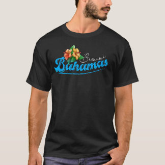 Camiseta Férias de Verão Bimini Bahamas Flores Tropicais