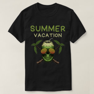 Camiseta Férias de Verão Crânio Tropical