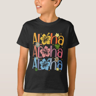 Camiseta Férias de Verão Cuta Aloha Havaiana Shaka Hibiscus