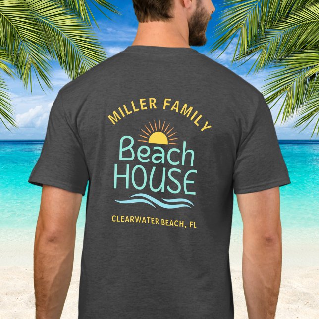 Camiseta Férias de Verão da Casa de Praia com Nome da Famíl (Criador carregado)