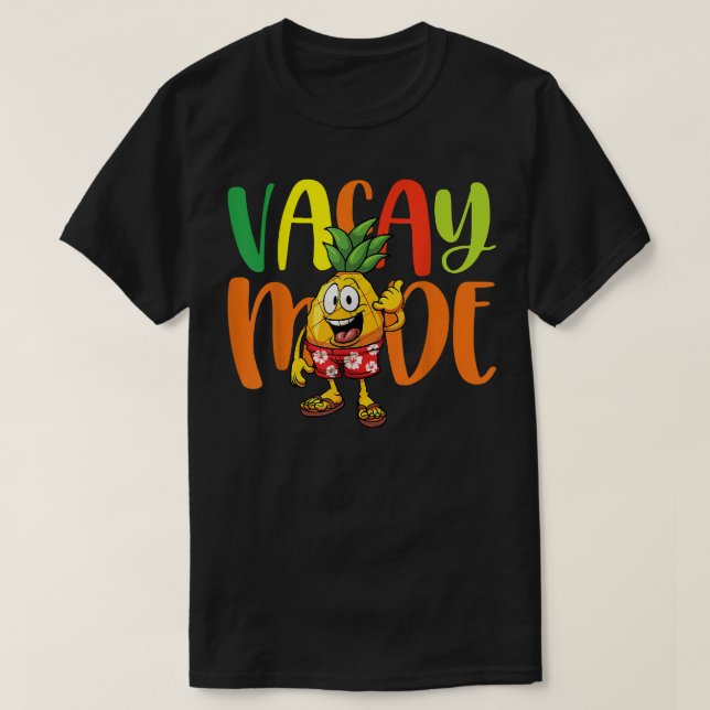 Camiseta Férias de Verão da Família Funny de Abacaxi  (Frente do Design)