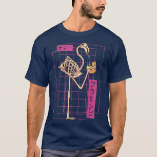 Camiseta Férias de Verão de Animação de Esqueleto Flamingo 