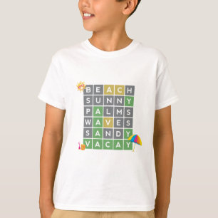 Camiseta Férias de Verão de Arte de Praia Quebra-cabeça