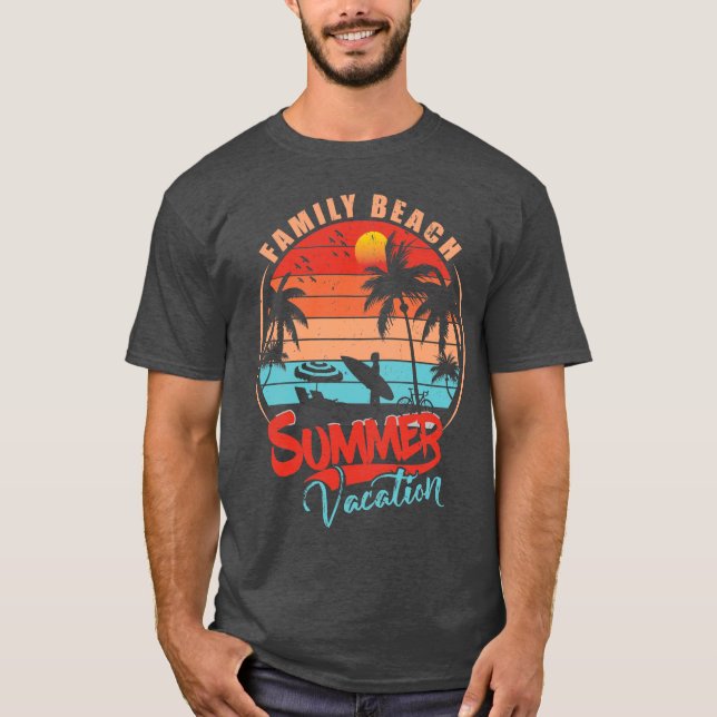 Camiseta Férias de Verão de praia em família Calçado de pal (Frente)