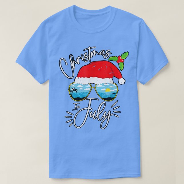 Camiseta Férias De Verão De Santa Hat (Frente do Design)