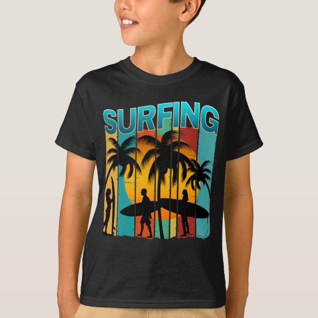 Camiseta férias de verão de surfe (Frente)