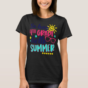 Camiseta Férias de Verão do 4º ano do ano do último dia O