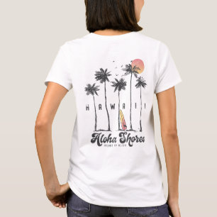 Camiseta Férias de Verão do Surfer de Praia do Havaí