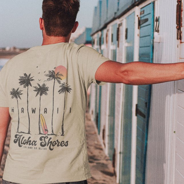 Camiseta Férias de Verão do Surfer de Praia do Havaí (Hawaii Beach Surfer Summer Vacation T-Shirt)