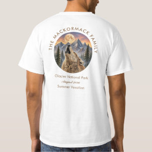 Camiseta Férias de Verão em Família Como Lobo Uivando Monta