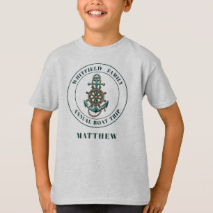 Camiseta Férias de Verão em Iate de Família Náutico Persona