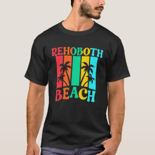 Camiseta Férias de Verão em Rehoboth Beach Cores Retro Bril