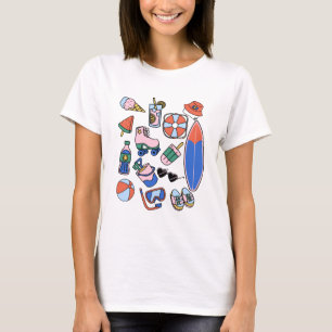 Camiseta férias de verão engraçadas amantes da praia