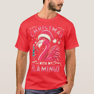 Camiseta Férias De Verão Flamingo Viram Um Feliz Natal Em