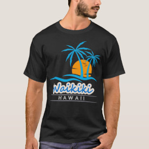 Camiseta Férias de Verão Honolulu Hawaii Waikiki Beach Suns