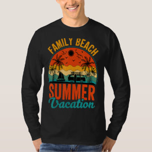 Camiseta Férias de Verão na Praia da Família Retro Vintage