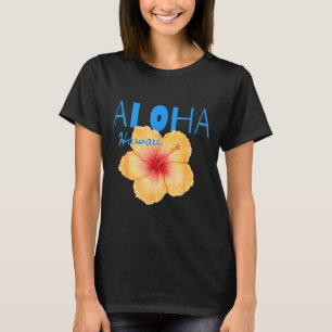 Camiseta Férias de verão na praia de flores tropicais do Ha