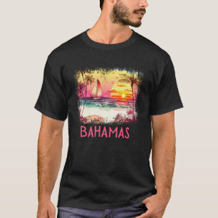 Camiseta Férias de Verão na Praia de Palmeira das Bahamas e