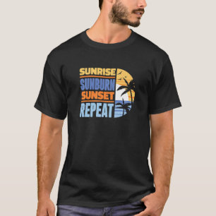 Camiseta Férias de Verão Nascer do Sol Queimadura de Sol Pô