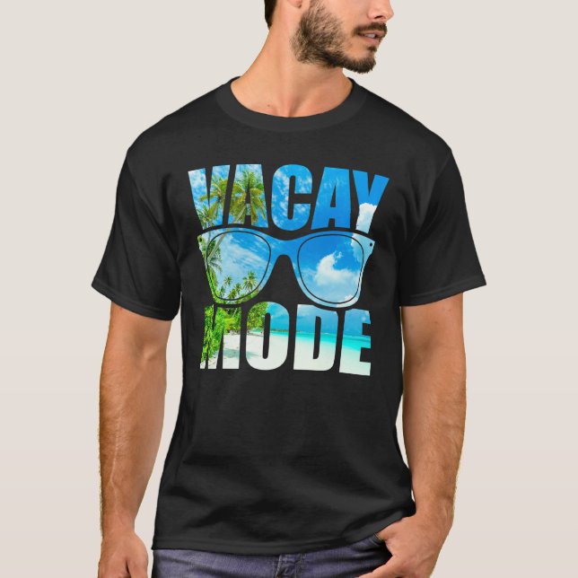 Camiseta Férias de Verão Palmeira Tropical de Praia Tropica (Frente)
