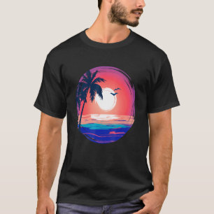 Camiseta Férias de Verão Palmeiras de praia Estilo Tropi