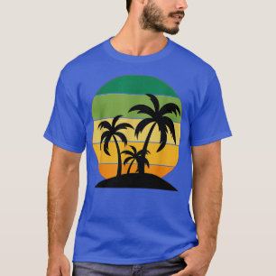 Camiseta Férias de Verão Palmeiras de praia Estilo Tropi