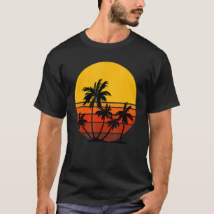 Camiseta Férias de Verão Palmeiras de praia Estilo Tropi