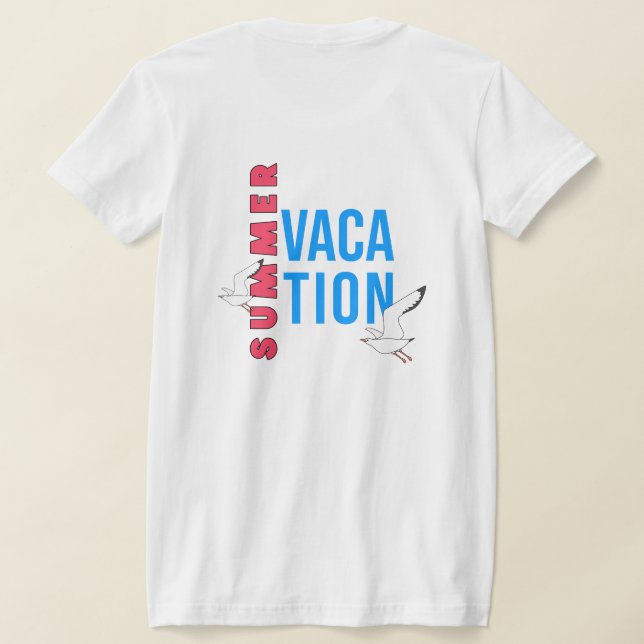 Camiseta Férias de Verão para Mulheres (Postura das costas)