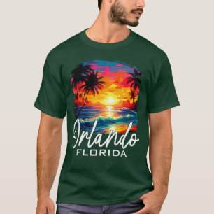 Camiseta Férias de Verão Retro Família Orlando Flórida