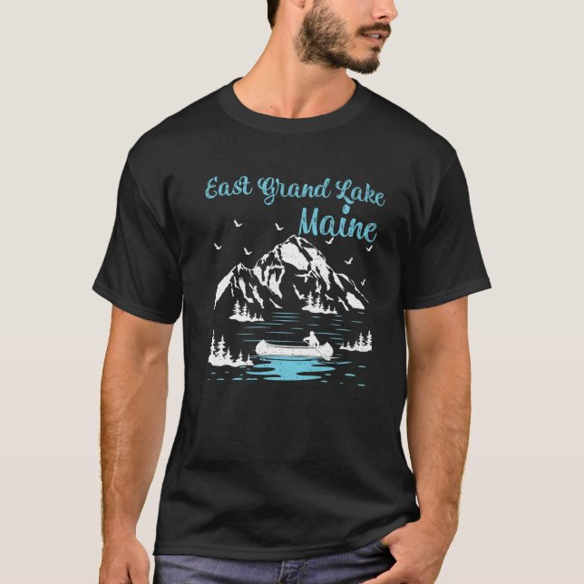 Camiseta Férias de Verão Retro Maine East Grand Lake (Frente)