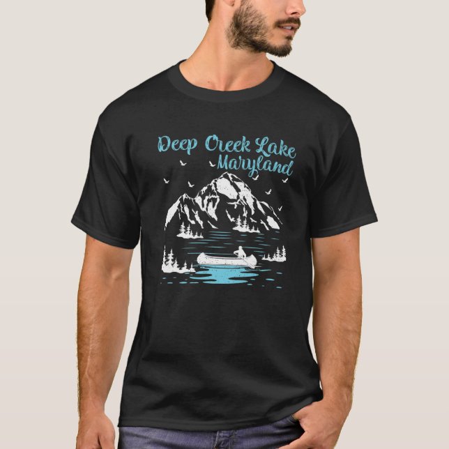 Camiseta Férias de Verão Retro Maryland Deep Creek Lake (Frente)