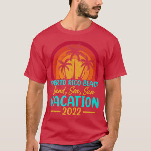 Camiseta Férias de Verão Retro Sunset 2022 San Juan Puerto