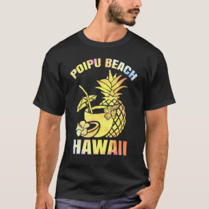 Camiseta Férias de Verão Retro Sunset Hawaii Poipu Beach