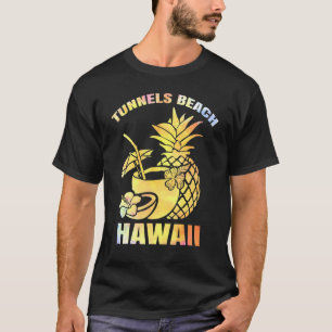 Camiseta Férias de Verão Retro Sunset Hawaii Túneis Beach
