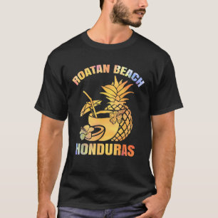 Camiseta Férias de Verão Retro Sunset Honduras Roatan Beach