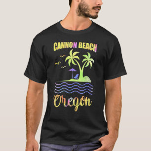 Camiseta Férias de Verão Retro Sunset Oregon Cannon Beach