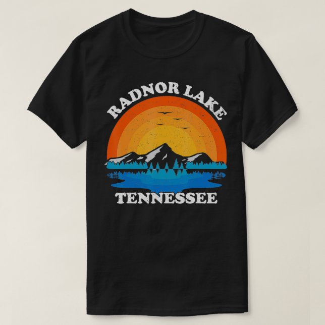 Camiseta Férias de Verão Retro Sunset Tennessee Radnor Lake (Frente do Design)