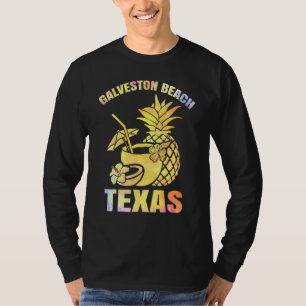 Camiseta Férias de Verão Retro Sunset Texas Galveston Beach
