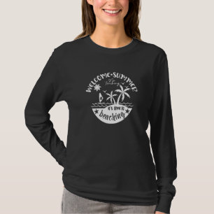 Camiseta Férias de Verão Sem Ensino É Hora de Ir à Praia
