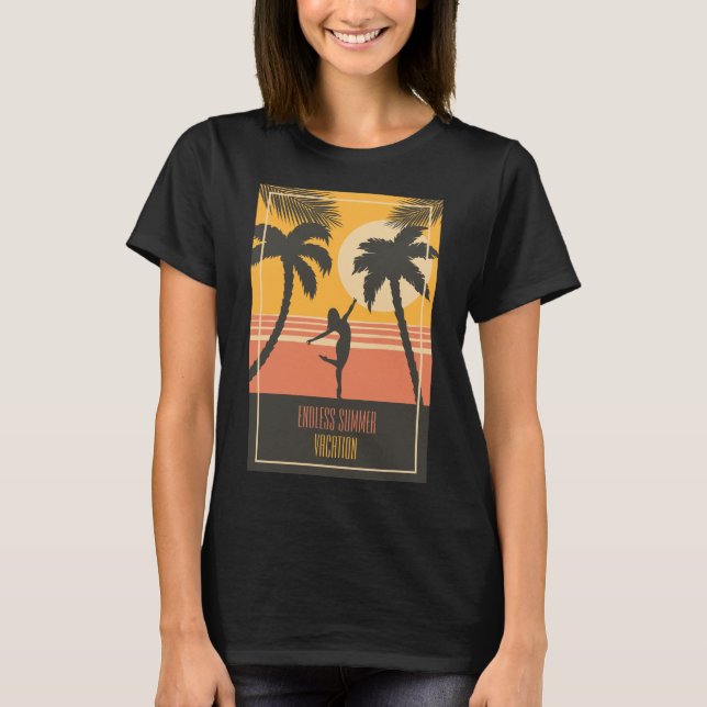 Camiseta Férias de Verão sem fim tropical (Frente)