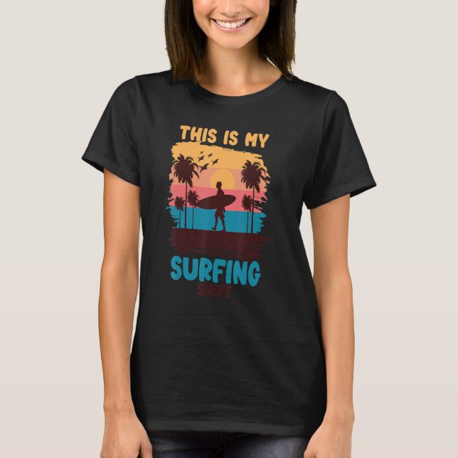 Camiseta Férias De Verão Surfando Para Surf Este É O Meu Su (Frente)