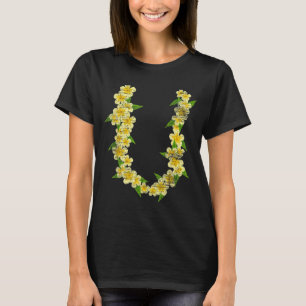 Camiseta Férias de Verão Tropicais Colar de Flores Havaiano