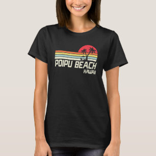Camiseta Férias de Verão Vintage Hawaii Poipu Beach