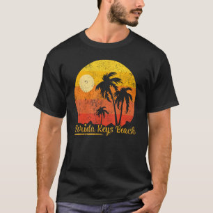 Camiseta Férias de Verão Vintage Sunset Florida Keys Beach
