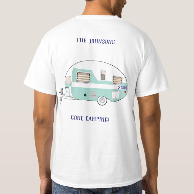 Camiseta Férias de Viagem de Campanha de Trailer RV (Verso)